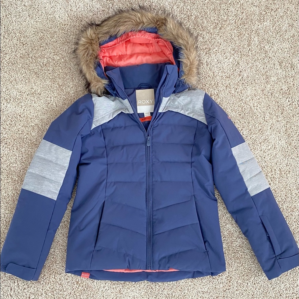 Roxy Girls Ski/Snowboard Jacket Pant Set Size XL/14 Dry Flight Indigo/Navy Blue